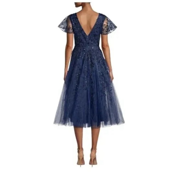 Mac Duggal | A-line Chiffon Flared Studded V-Neck Medium Long size 8 NEW $598 - Picture 4 of 13